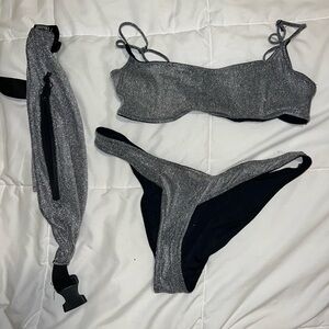 SILVER MICA TRIANGL BIKINI